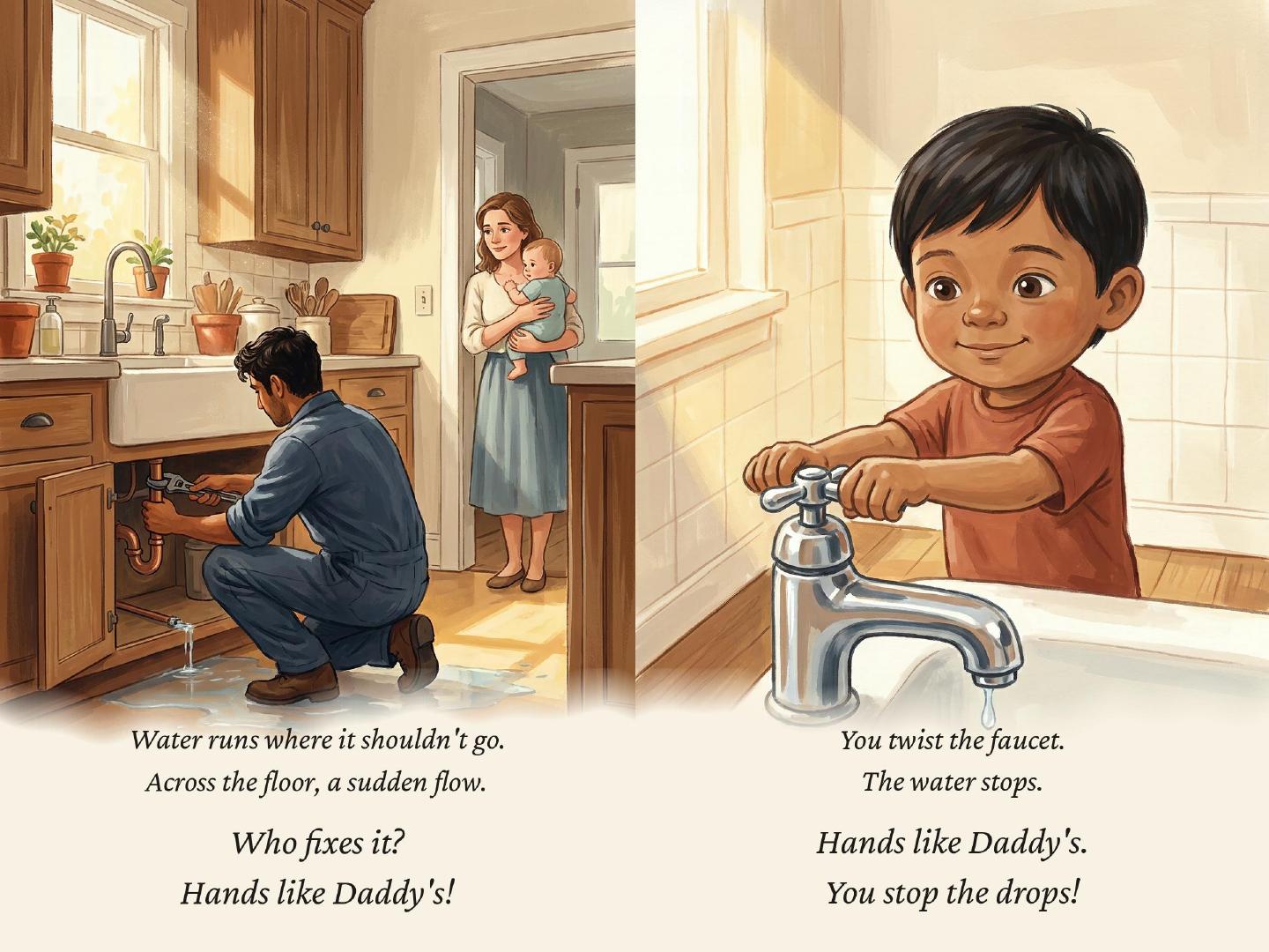 Sample spread from Hands Like Daddy's by Ron Smith